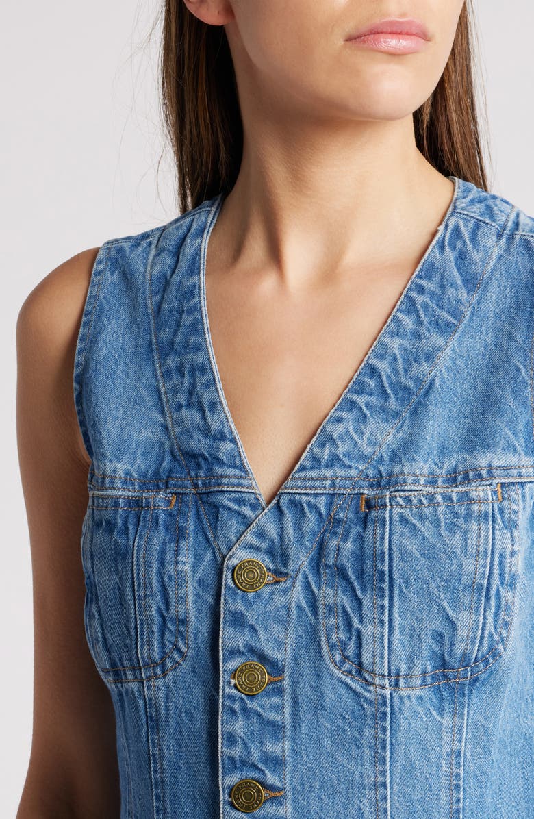 FRAME Sleeveless Denim Trucker Minidress, Alternate, color, 
