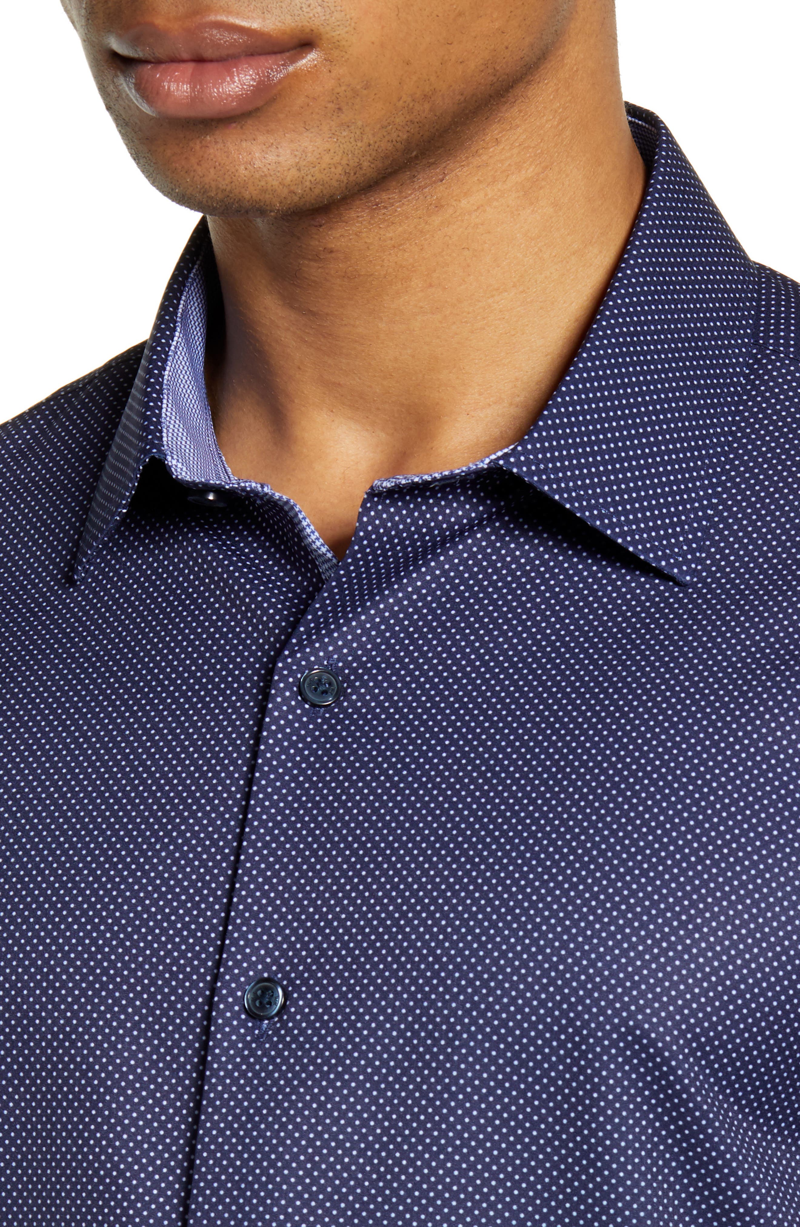 Slim Fit Performance Stretch Dot Dress Shirt - image 2