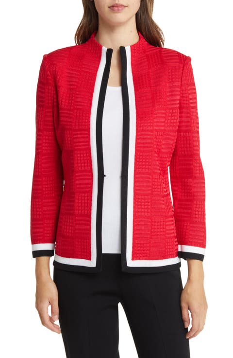Contrast Trim Knit Jacket