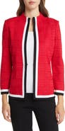 Ming Wang Contrast Trim Knit Jacket