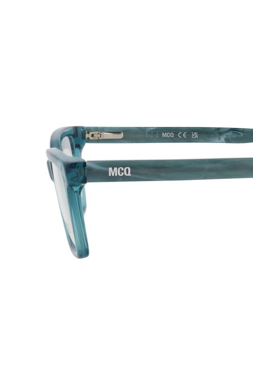 Alexander Mcqueen Mcqueen 51mm Rectangular Optical Glasses In Blue Blue Transparent