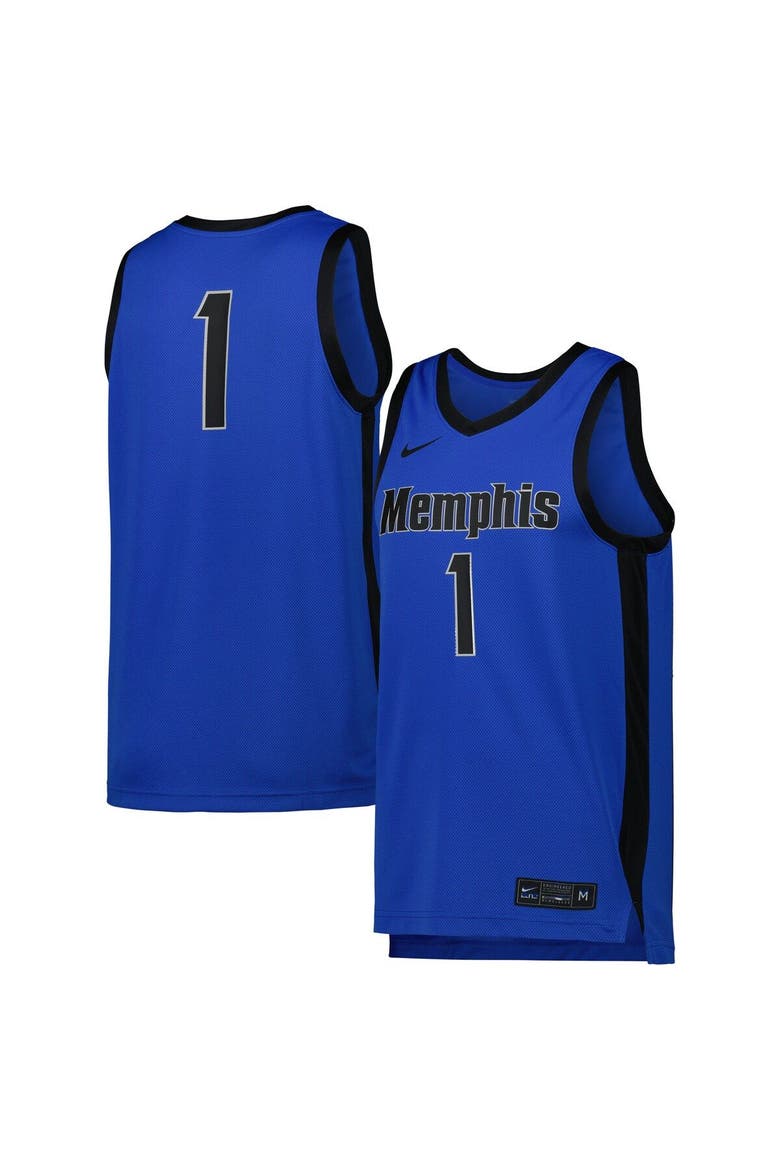 Men's Nike #1 Blue Memphis Tigers Replica Basketball Jersey, Alternate, color, Blue