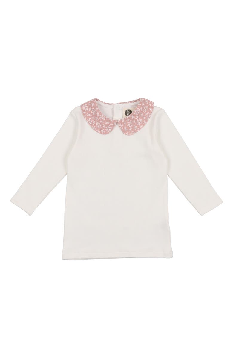 Manière Kids' Floral Collar Rib Top, Main, color, 
