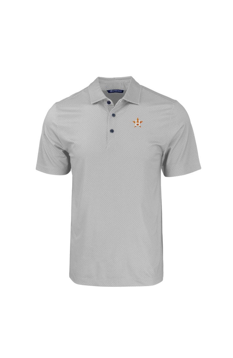 Cutter & Buck Men's Cutter & Buck Gray Houston Astros Big & Tall Pike Eco Tonal Geo Print Stretch Recycled Polo, Alternate, color, 
