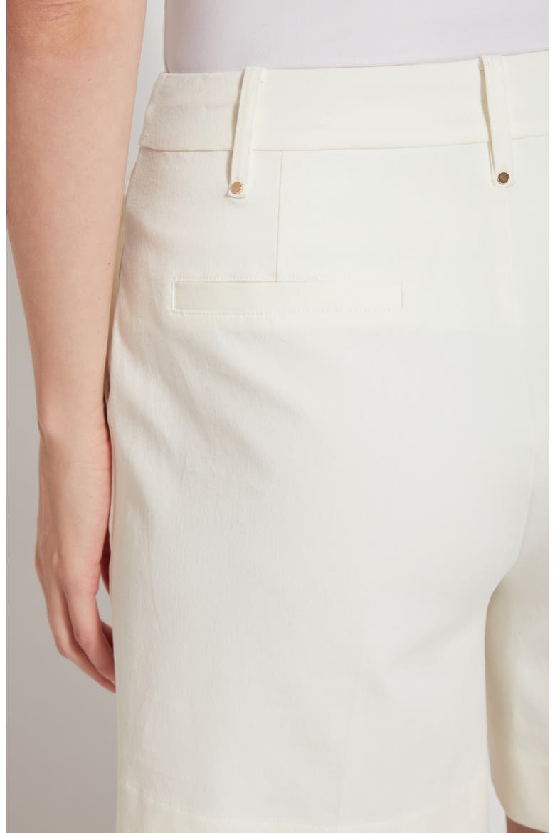 'Lyssentials Amanda Stretch Twill Shorts, Alternate, color, OFF WHITE