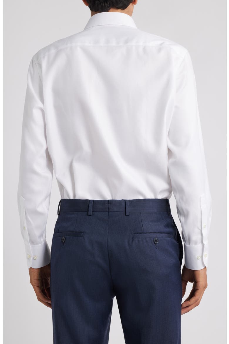 Royal Twill Slim Fit Solid Non-Iron Cotton Dress Shirt, Alternate, color, WHITE