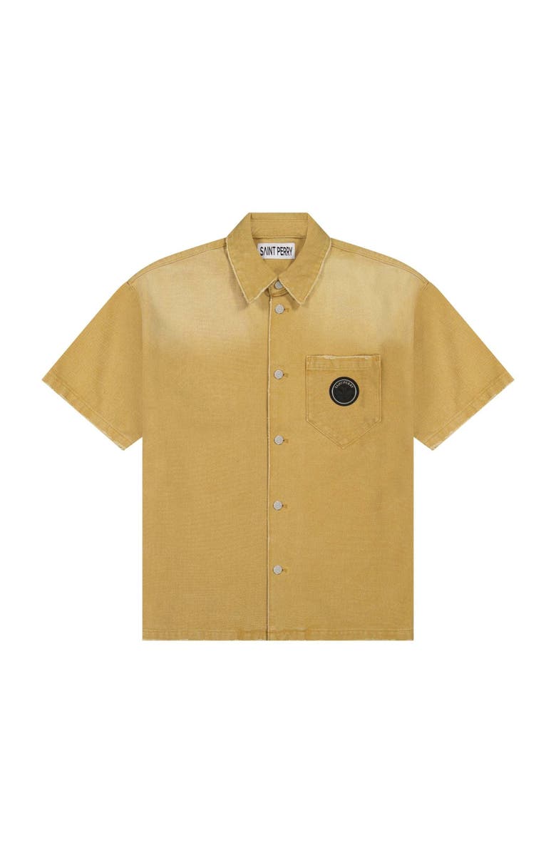SAINT PERRY Worn Bull Denim Shirt, Main, color, Beige