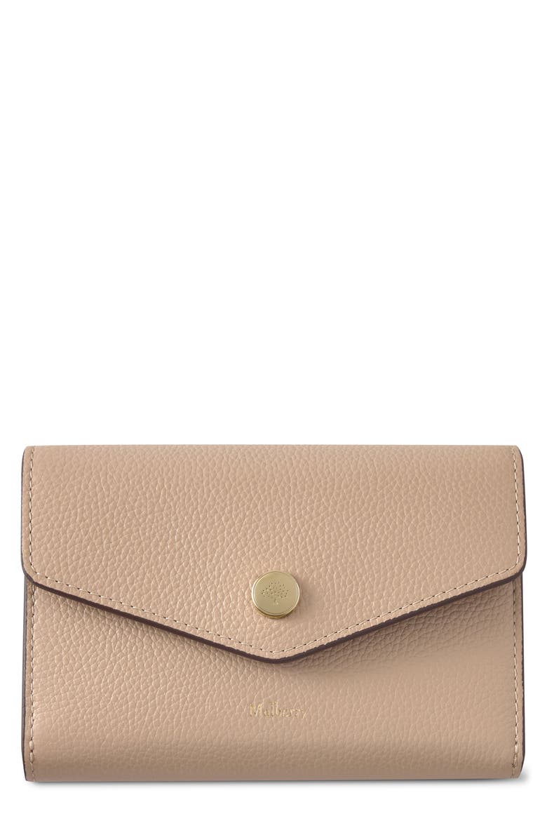 Snap Leather Wallet, Main, color, CRUMPET