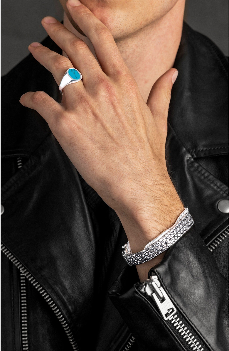 Nialaya Braided Chain Bracelet, Alternate, color, Silver