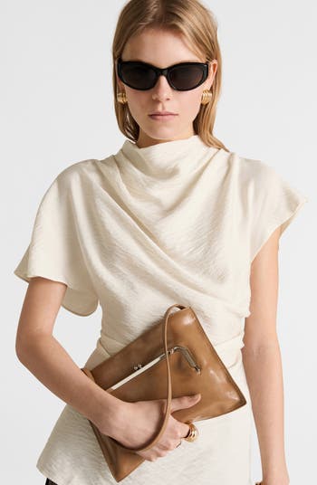Textured Drape Neck Top