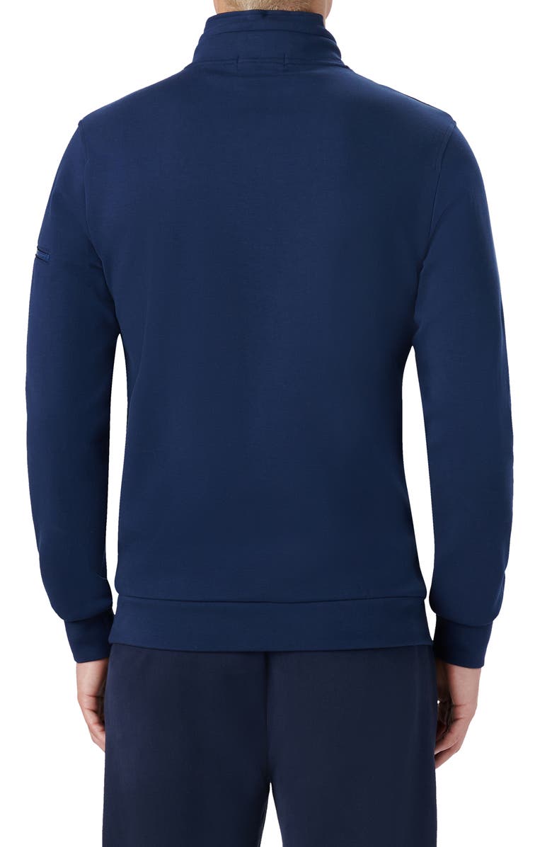 Bugatchi Quarter Zip Stretch Cotton Sweatshirt, Alternate, color, Navy