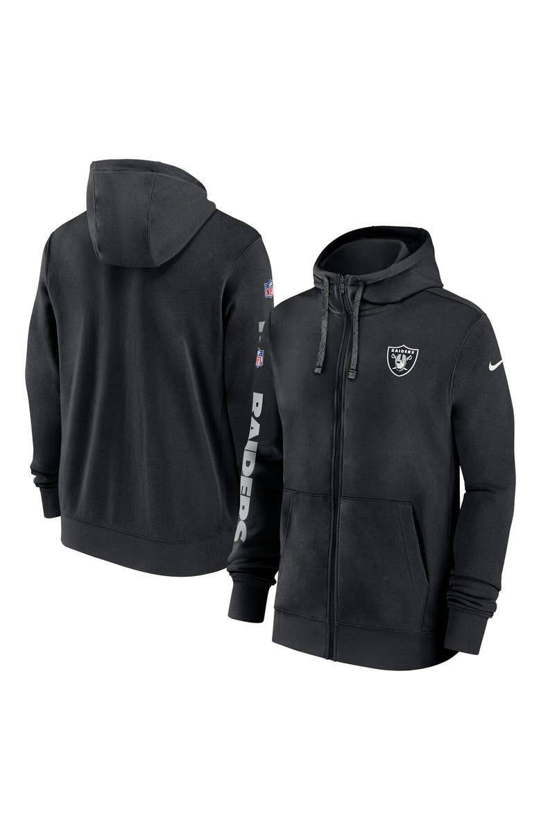 Nike Men's Nike Black Las Vegas Raiders 2024 Sideline Club Full-Zip Hoodie, Alternate, color, 