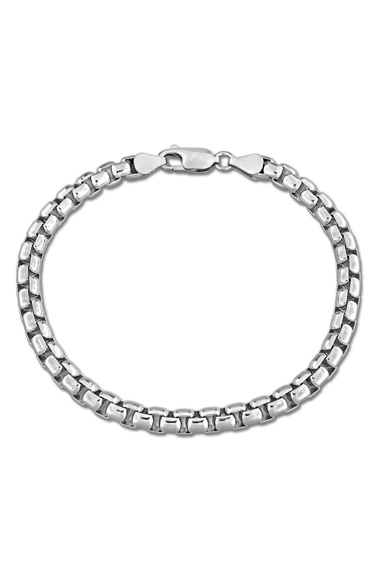DELMAR Box Chain Bracelet, Main, color, Silver