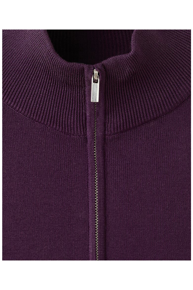 Side Stripe Zip Cardigan, Alternate, color, WINE
