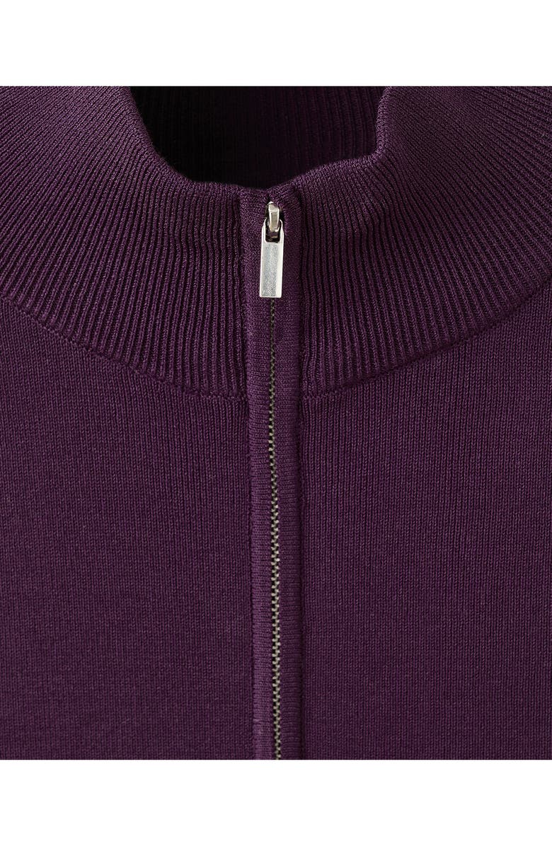 MANGO Side Stripe Zip Cardigan, Alternate, color, Wine