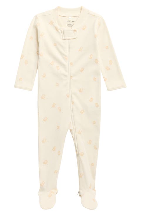 Print Organic Cotton Zip Footie (Baby)
