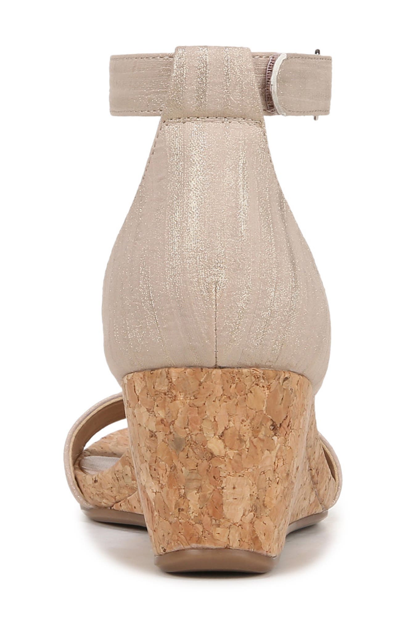 Naturalizer Areda Ankle Strap Wedge Sandal - Wide Width Available, Alternate, color, Fawn Beige Faux Leather