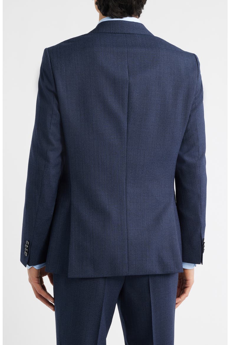 Hutson Slim Fit Navy Mélange Virgin Wool Sport Coat, Alternate, color, DARK BLUE