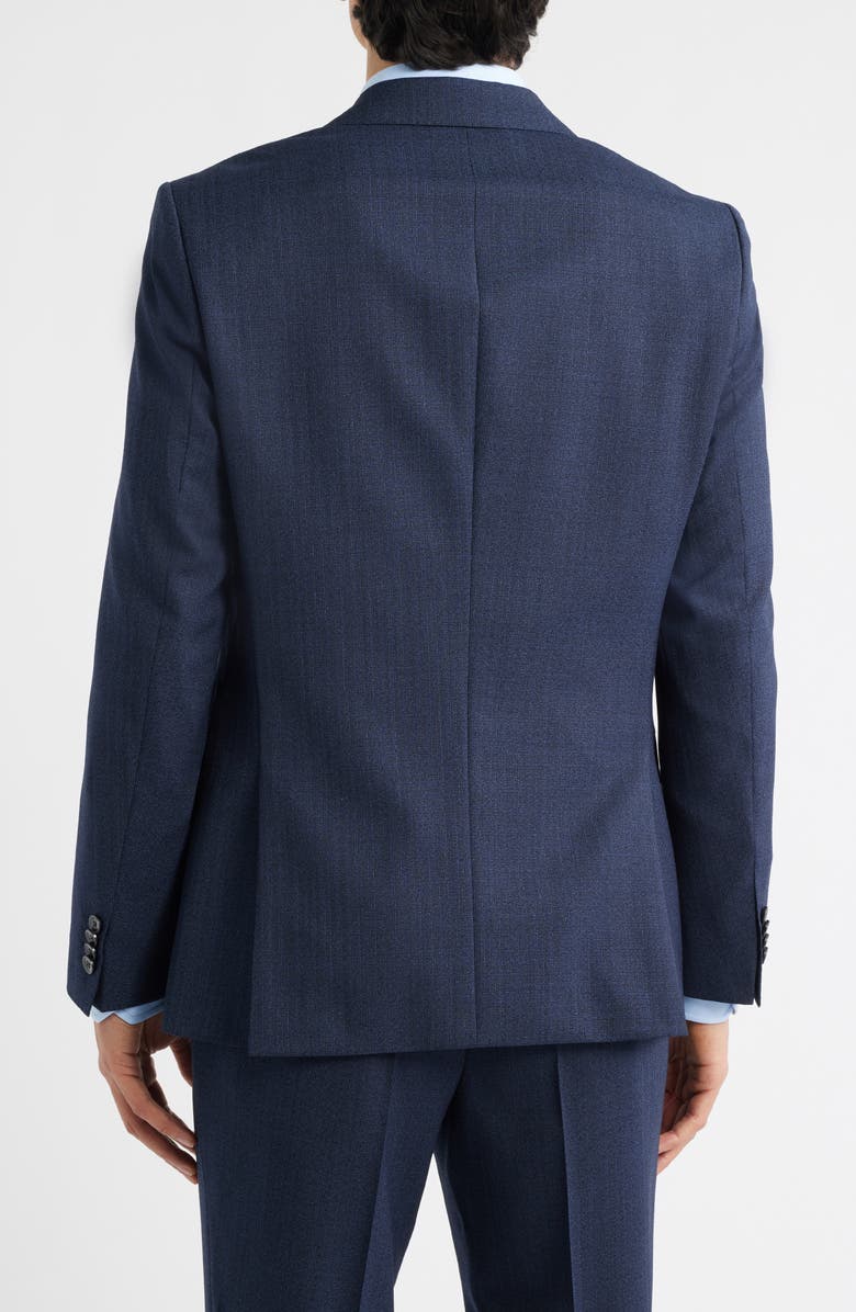 BOSS Hutson Slim Fit Navy Mélange Virgin Wool Sport Coat, Alternate, color, Dark Blue