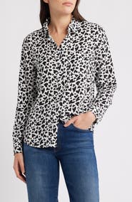 Rails Kathryn Heart Print Long Sleeve Button-Up Shirt