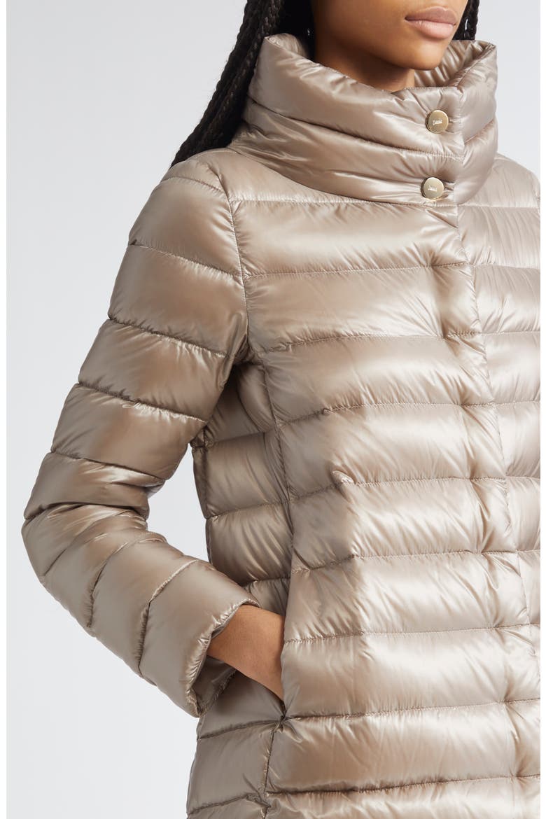Amelia Water Resistant High-Low Down Jacket, Alternate, color, 2600 TAUPE