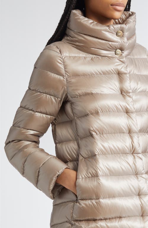 Herno Amelia Water Resistant High-low Down Jacket In Gray