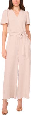 Vince Camuto Tie Waist Wide Leg Jumpsuit