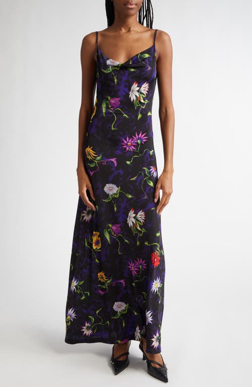 MACCAPANI The Ita Floral Slipdress in Black/Colors 