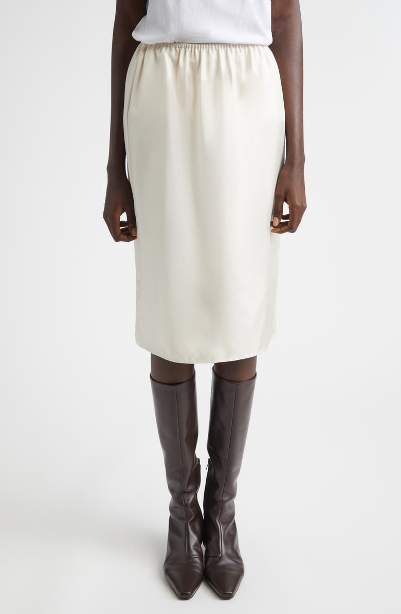 LOULOU DE SAISON Vasali Silk Skirt, Main, color, Ivory