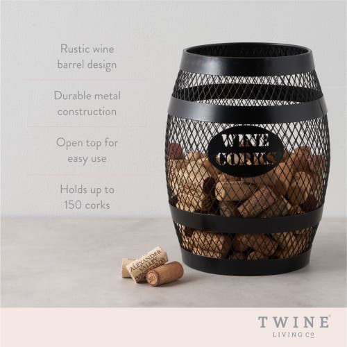 Twine Barrel Cork Holder In Black