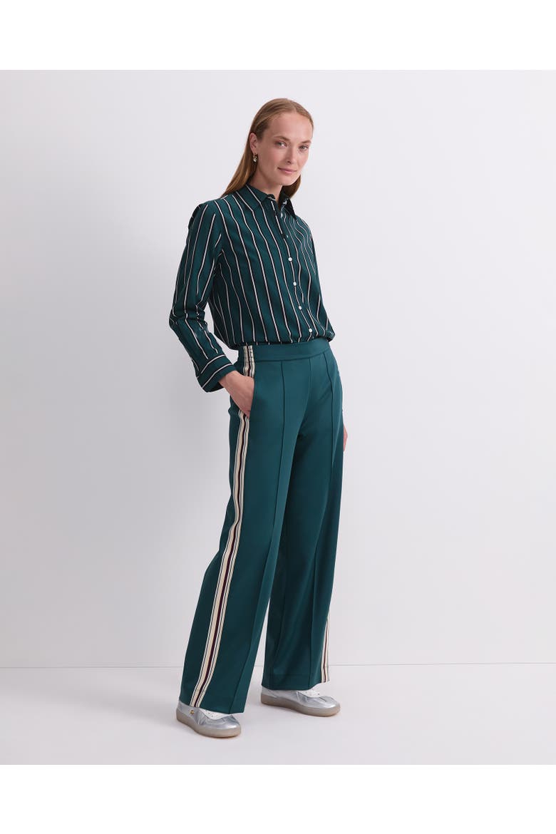 Lina Track Wide-Leg Trousers, Alternate, color, Dark Jade