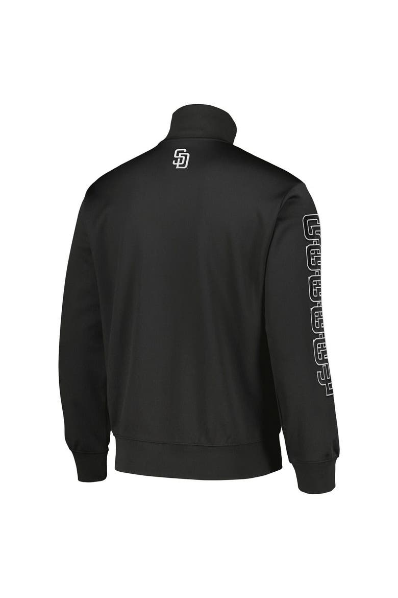 Men's PLEASURES Black San Diego Padres Pitcher Full-Zip Track Jacket, Alternate, color, Black