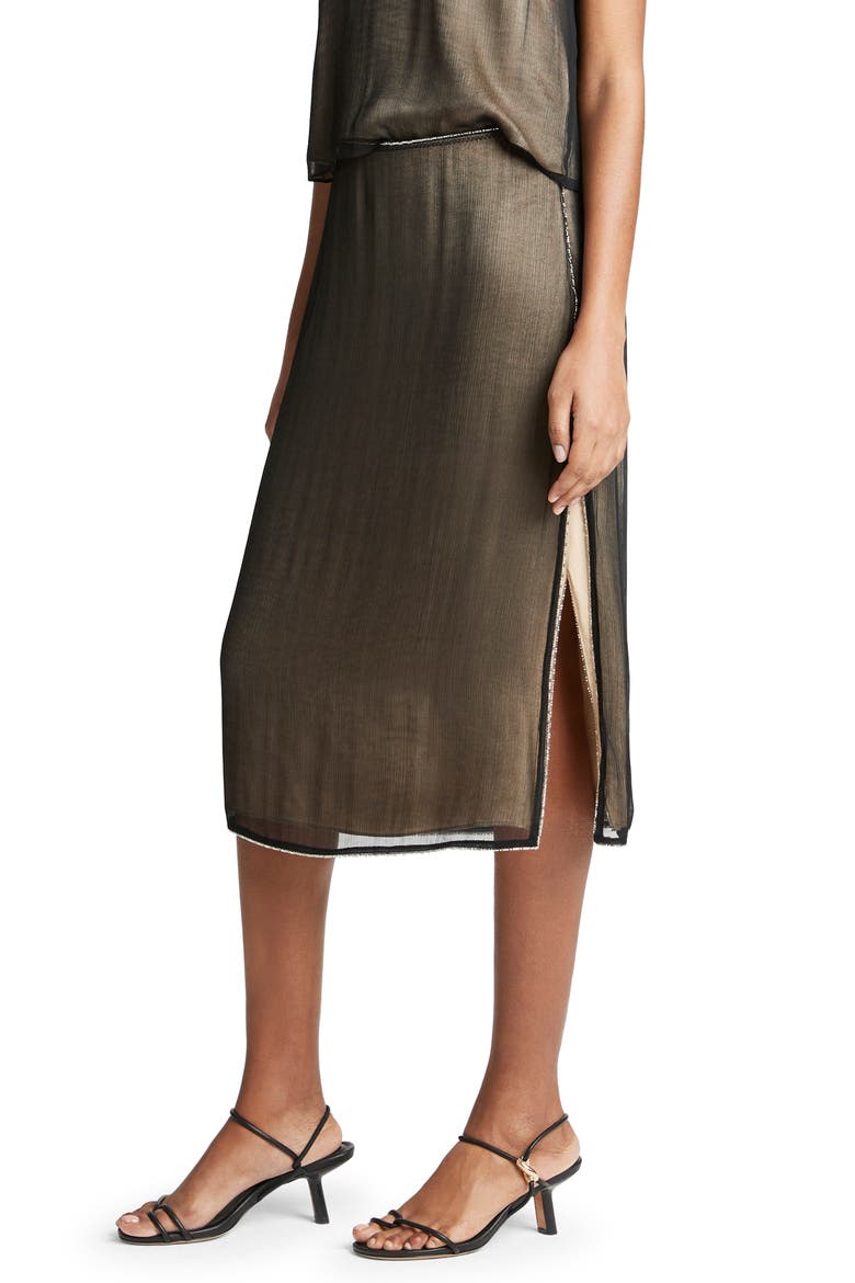 Beaded Border Skirt, Alternate, color, BLACK