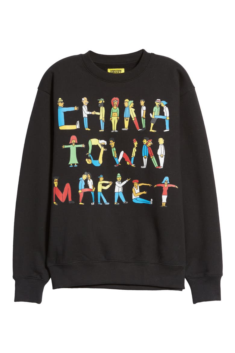 City Aerobics Crewneck Sweatshirt, Alternate, color, BLACK