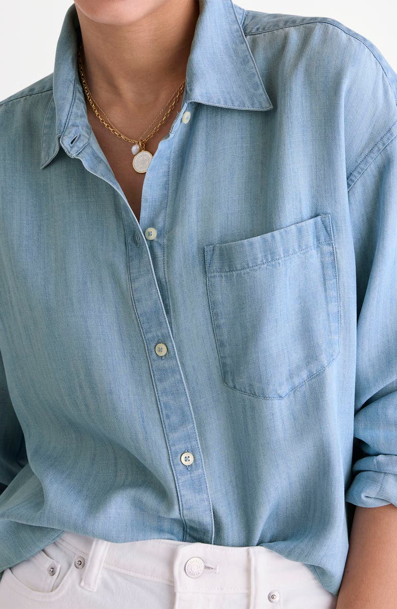 vineyard vines Birdie Chambray Button-Up Shirt, Alternate, color, Light Acid Wash