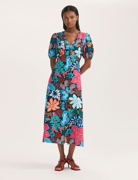 Sarah Floral Button Down Midi Dress