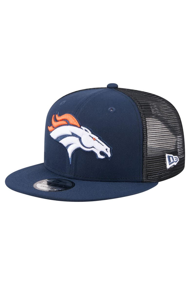 Men's New Era  Navy Denver Broncos Core Team 9FIFTY Trucker Snapback Hat, Main, color, Navy
