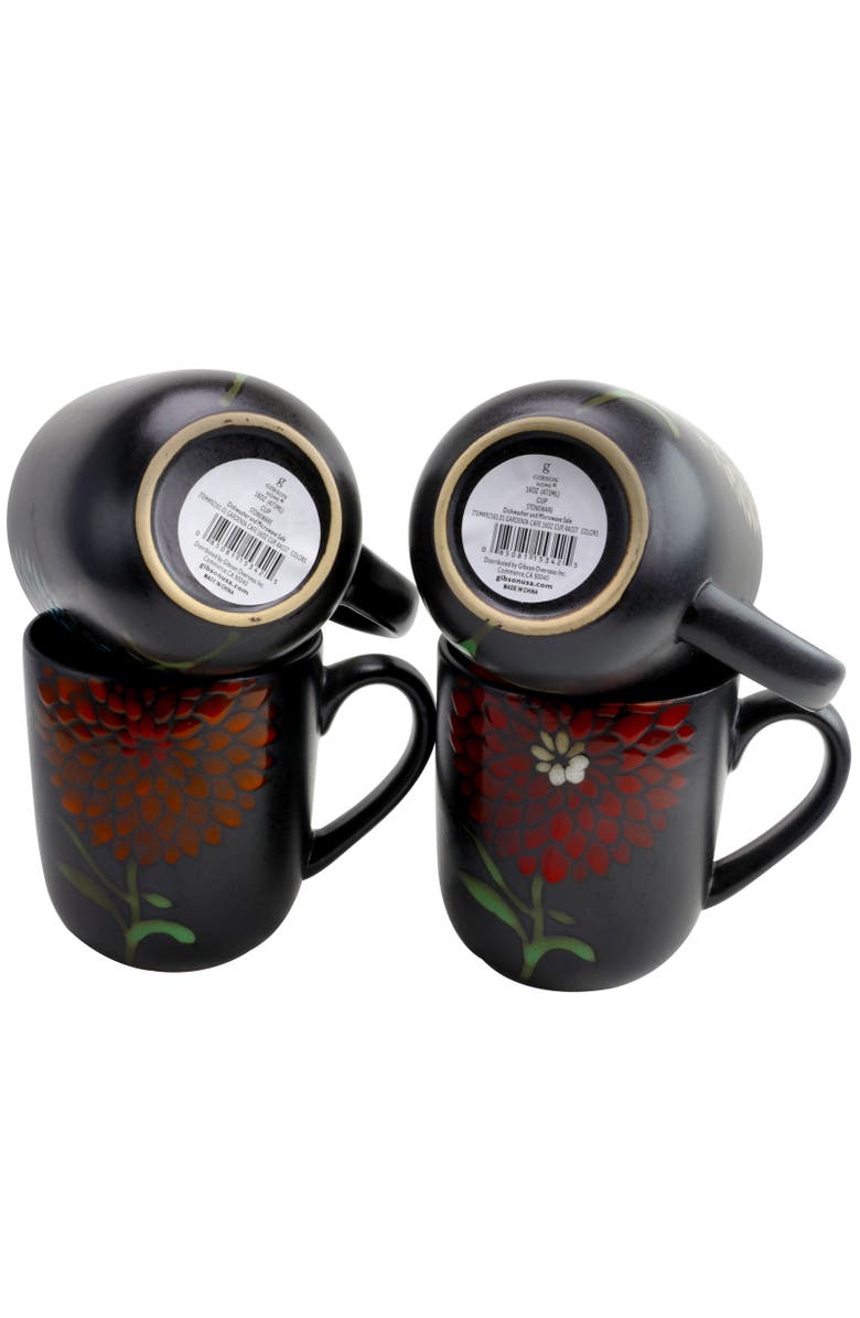 Gibson Home Gardenia Cafe 16 oz. Assorted Mug Set, Set of 4, Alternate, color,