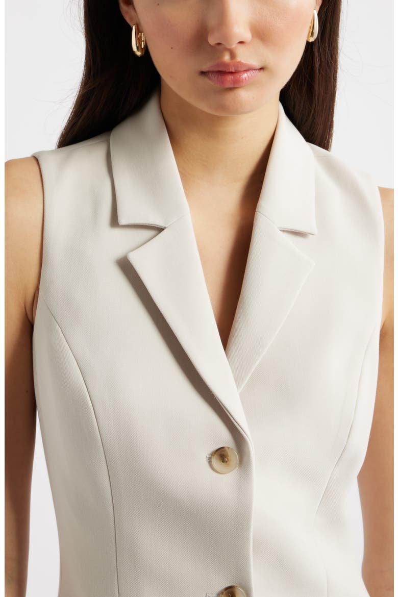 Icon Twill Sleeveless Blazer Dress, Alternate, color, BEIGE PUMICE