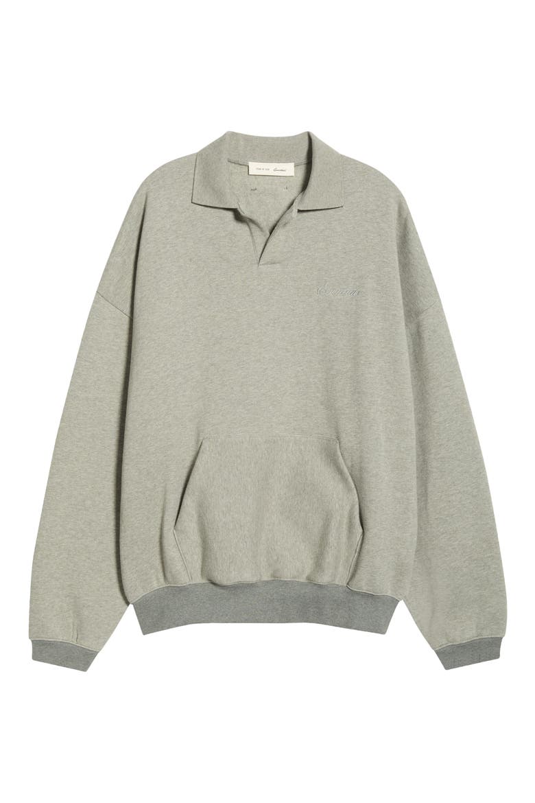 Signature '90s Polo Sweatshirt, Alternate, color, CONCRETE/DARK CONCRETE HEATHER