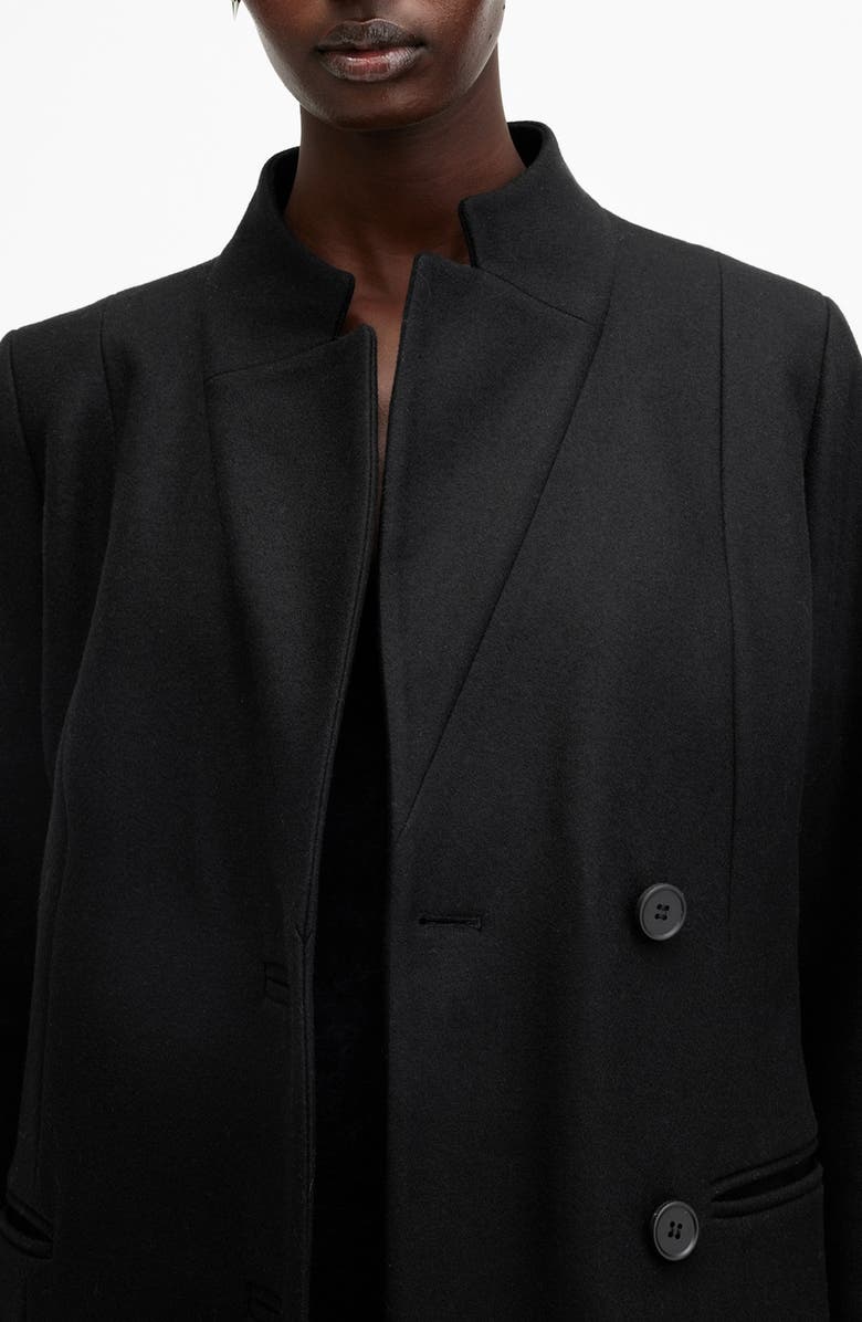 AllSaints Sidney Wool Blend Coat, Alternate, color, Black