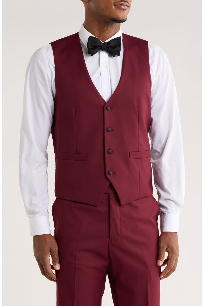 Burgundy Shawl Collar 3-Piece Tuxedo, Alternate, color, BURGUNDY