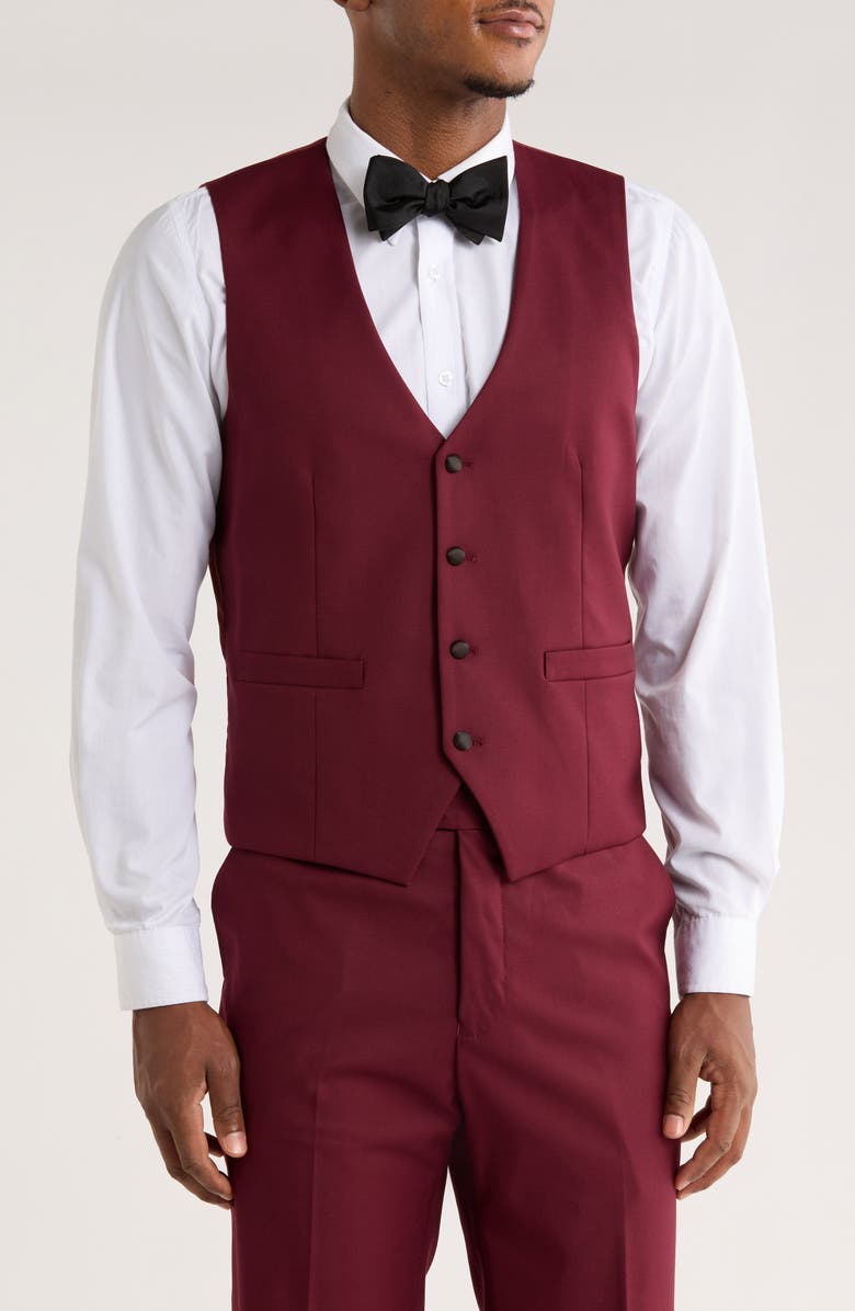 ZEGARIE Burgundy Shawl Collar 3-Piece Tuxedo, Alternate, color, Burgundy