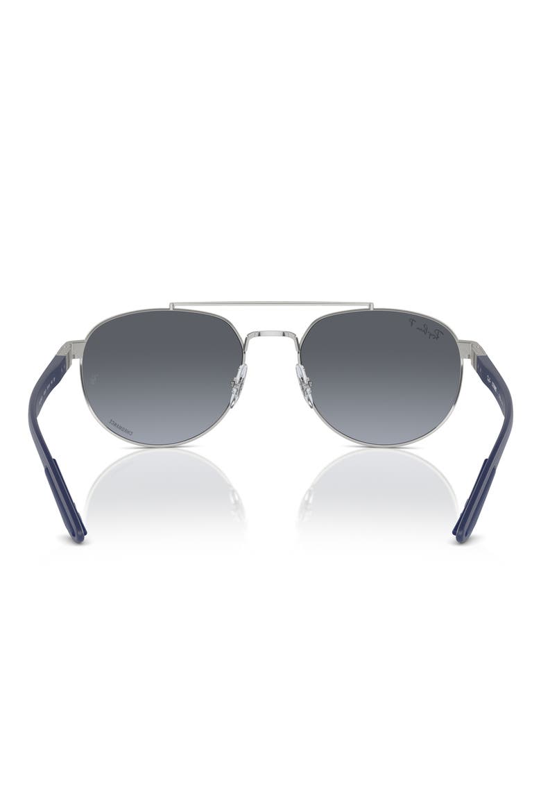 56mm Polarized Irregular Sunglasses, Alternate, color, SILVER