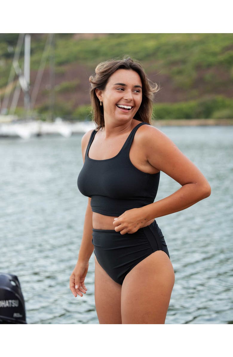 Nani Flat Rib Core Midkini, Alternate, color, Black