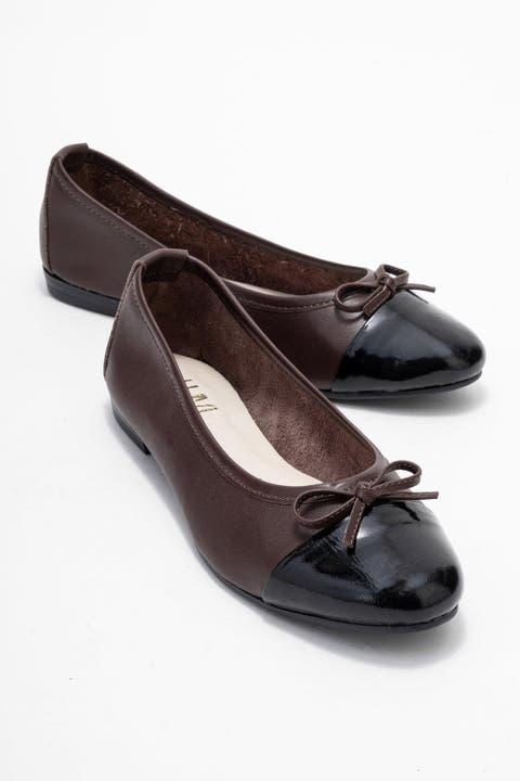 Rayne Cap Toe Leather Ballet Flats (Women)