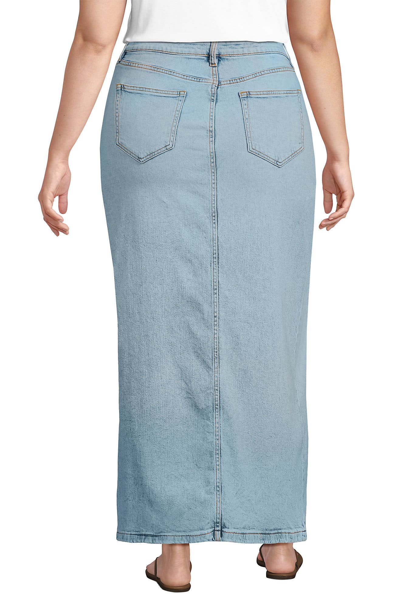 Plus Size Soft Denim Maxi Skirt - image 2