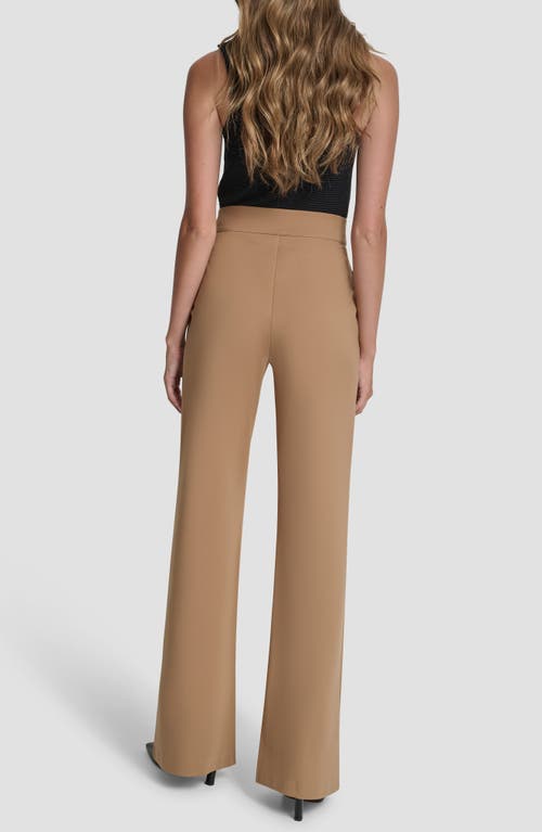 Dkny Flare Hem Ponte Pants In Brown