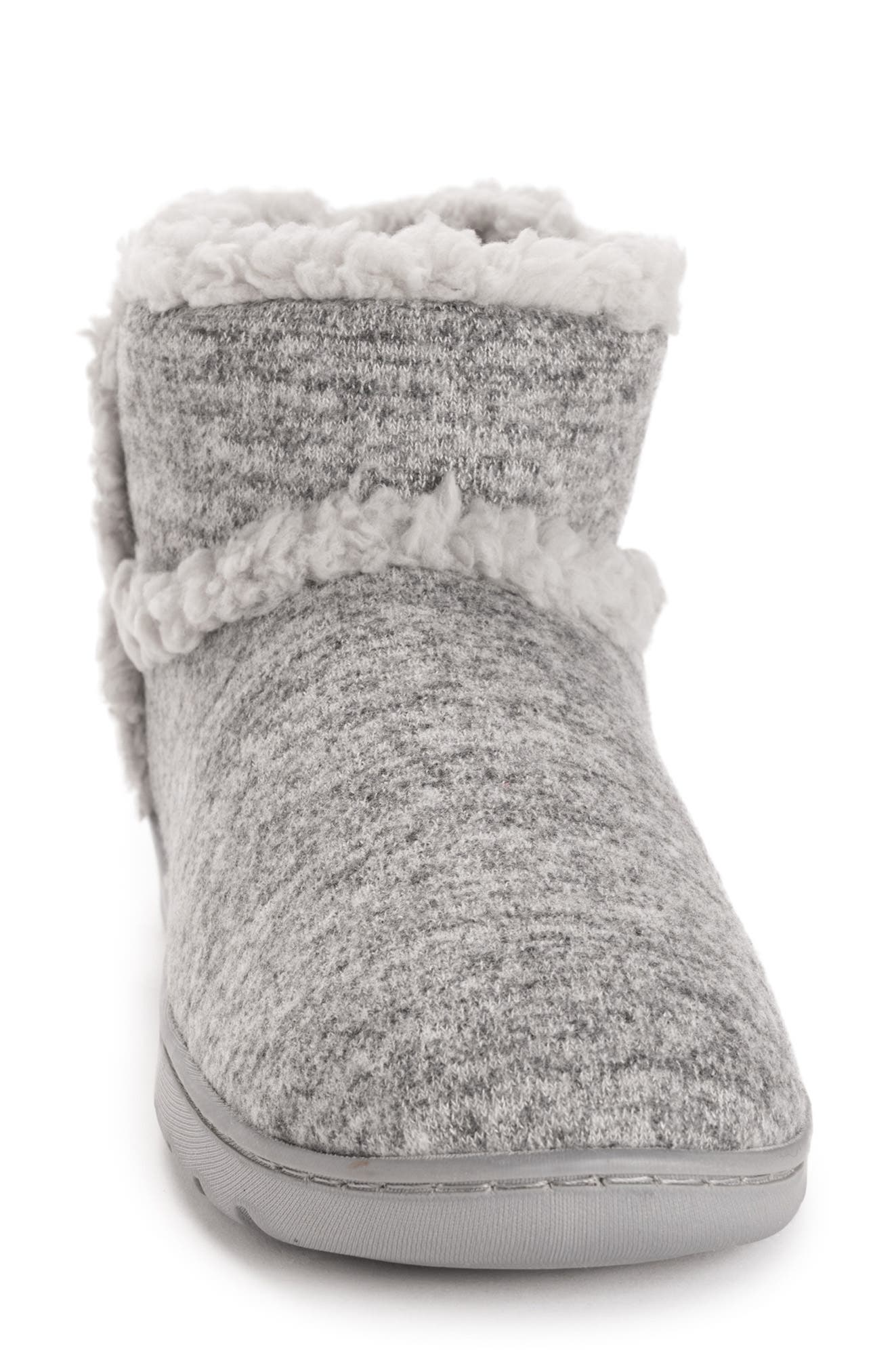MUK LUKS Aubree Faux Shearling Bootie Slipper, Alternate, color, Sweatshirt Heather Grey