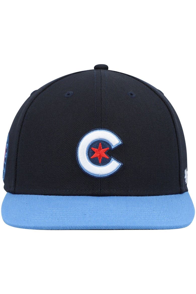 Men's '47 Navy Chicago Cubs 2021 City Connect Captain Snapback Hat, Alternate, color, Navy